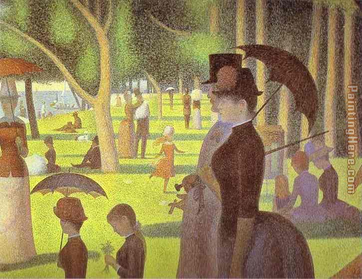 A Sunday on La Grande Jatte Detail painting - Georges Seurat A Sunday on La Grande Jatte Detail art painting